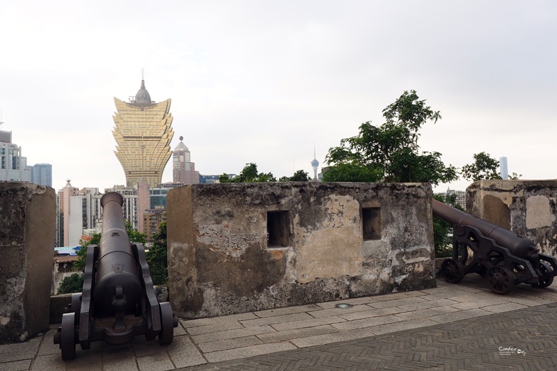 《澳門景點》大砲台花園(澳門博物館)大三巴牌坊旁,澳門必去景點!風景超美!