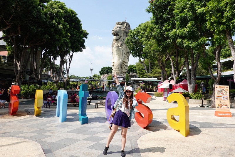 魚尾獅塔｜新加坡景點,跟魚尾獅爸爸合照,觀景台美景!