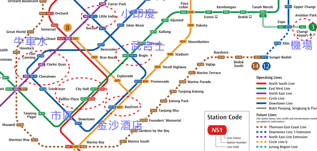 新加坡樟宜機場交通｜9張照片搞懂新加坡機場到市區交通!買EZLINK!